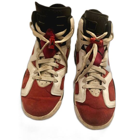 Bold Red And White Air Jordan 6 Retro "Carmine" Shoes 2020 Youth Size 7Y (W 8.5) - Picture 10 of 12